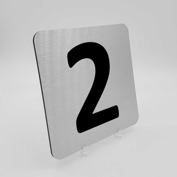 Pictogramme alu brossé - Chiffre de 0 à 9