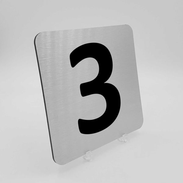 Pictogramme alu brossé - Chiffre de 0 à 9