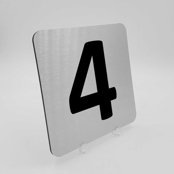 Pictogramme alu brossé - Chiffre de 0 à 9