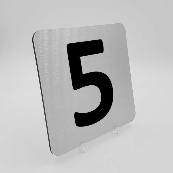 Pictogramme alu brossé - Chiffre de 0 à 9