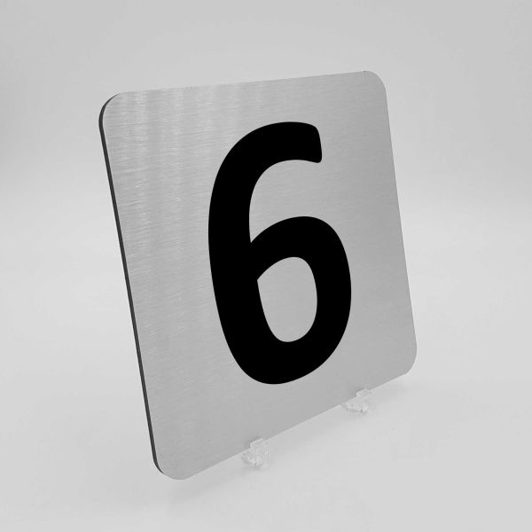 Pictogramme alu brossé - Chiffre de 0 à 9