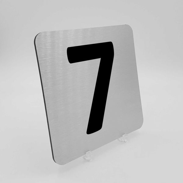 Pictogramme alu brossé - Chiffre de 0 à 9