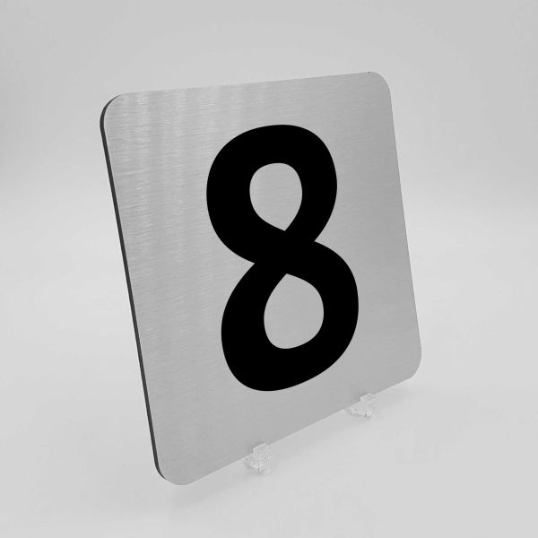 Pictogramme alu brossé - Chiffre de 0 à 9