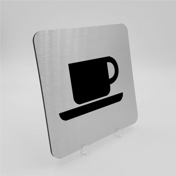 Pictogramme Caféteria en aluminium brossé