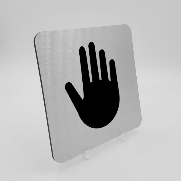 Pictogramme Interdit en aluminium brossé