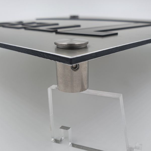 Numéro de Maison Moderne Bi-Matière - Dibond & Aluminium Brossé