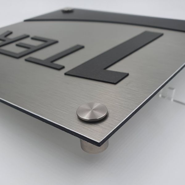 Numéro de Maison Moderne Bi-Matière - Dibond & Aluminium Brossé