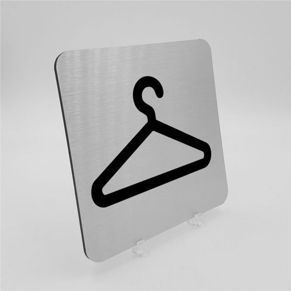 Pictogramme Vestiaire en aluminium brossé