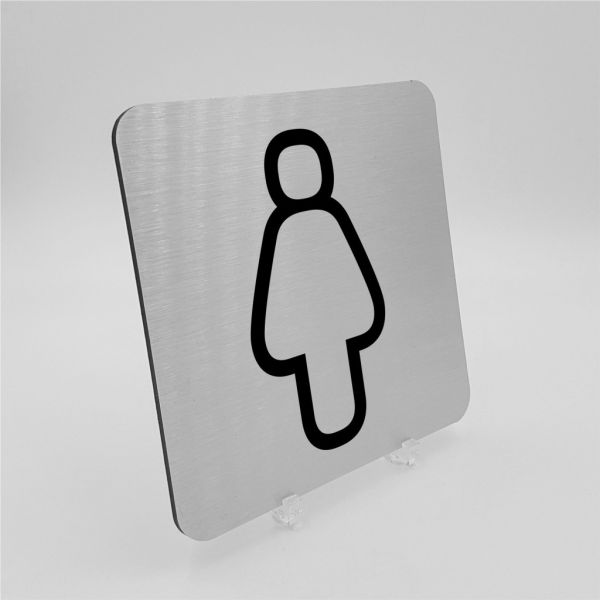Pictogramme Toilettes Femmes en aluminium brossé