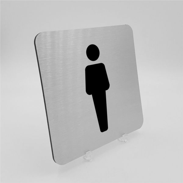 Pictogramme Toilettes Hommes en aluminium brossé