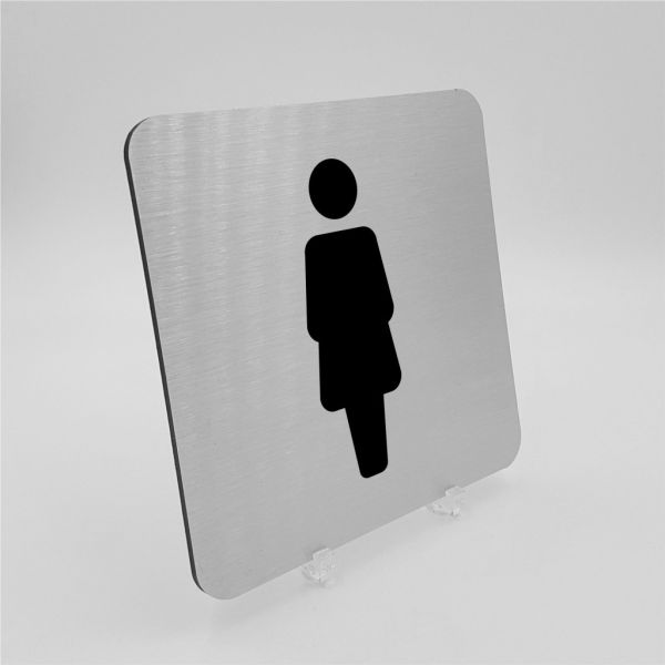 Pictogramme Toilettes Femmes en aluminium brossé
