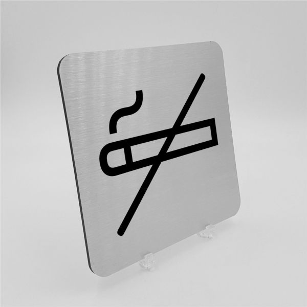 Pictogramme Zone Non Fumeurs en alu brossé