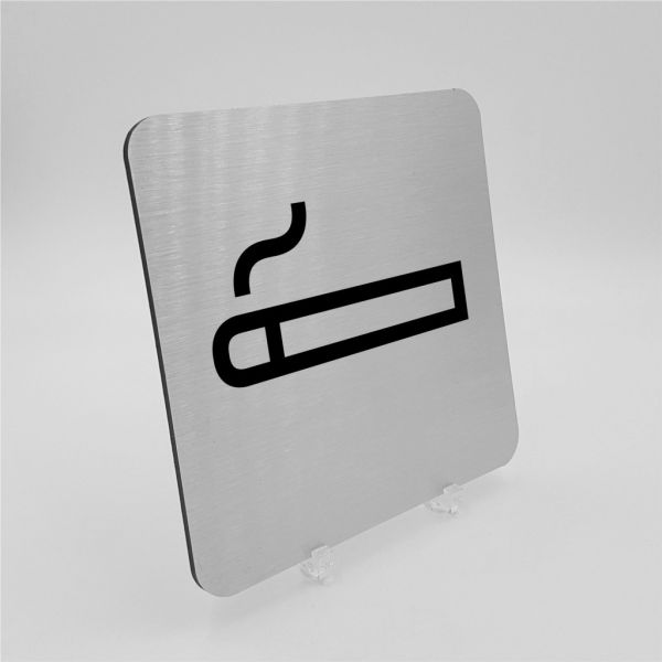 Pictogramme Zone Fumeurs en alu brossé