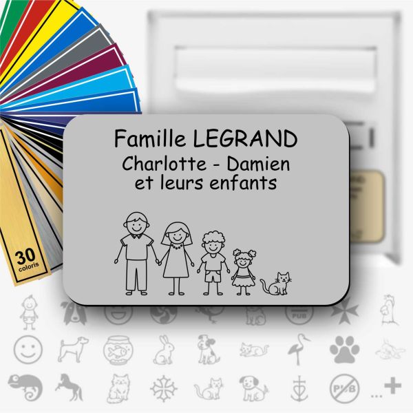 Plaque boite aux lettres famille à personnaliser