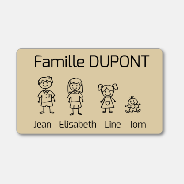 Plaque boite aux lettres famille à personnaliser