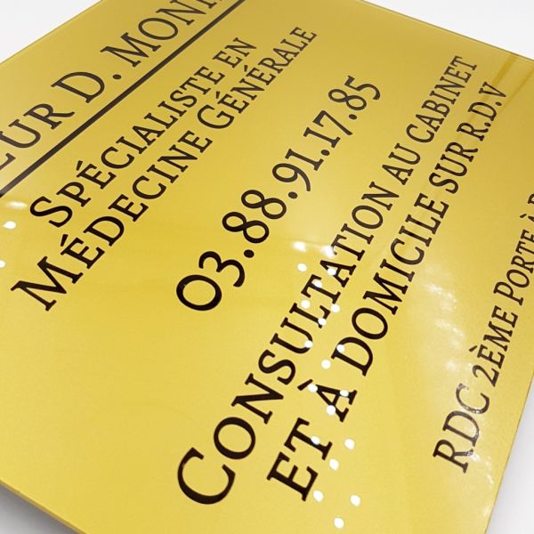 Plaque professionnelle gravée