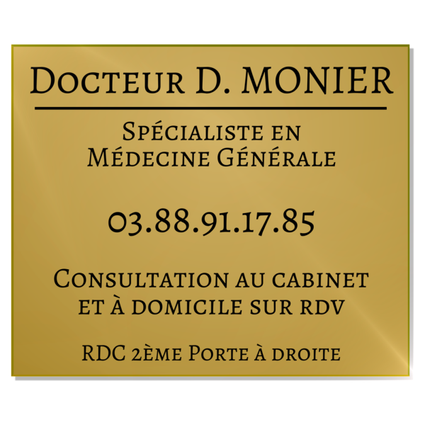 Plaque professionnelle gravée