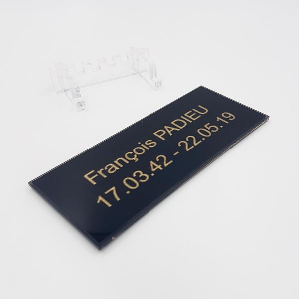 Plaque funéraire personnalisable en plexiglas