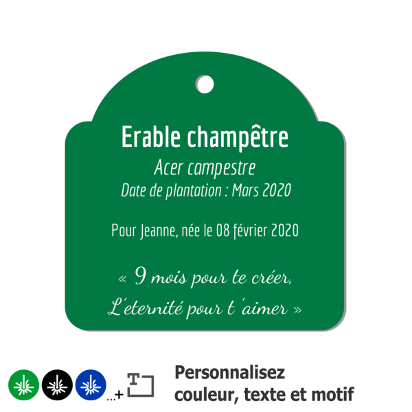 Cadeau naissance - Plaque de plante à personnaliser
