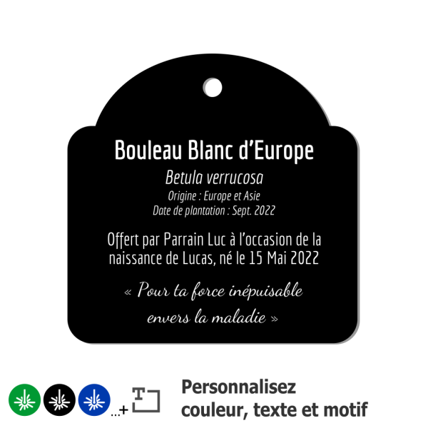 Cadeau naissance - Plaque de plante à personnaliser