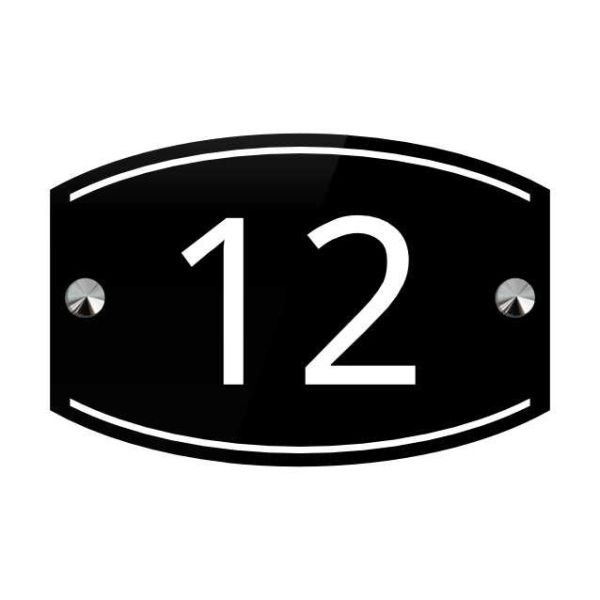 Numéro de maison plexiglass + 2 cache vis assorties