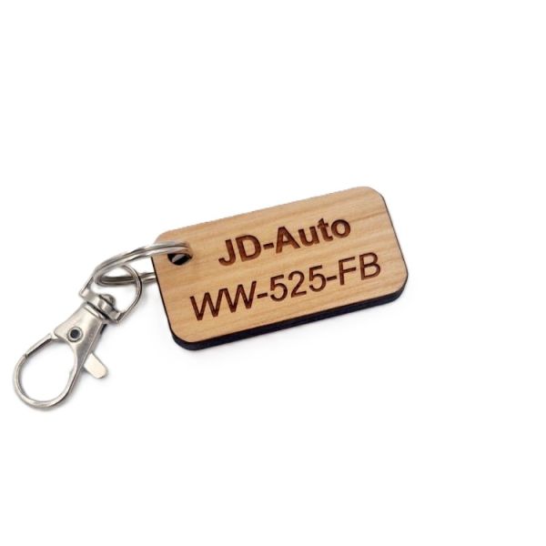Porte-clé en bois à personnaliser | forme rectangle
