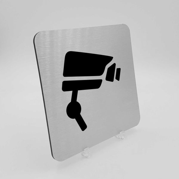 Pictogramme Caméra de Surveillance en alu brossé