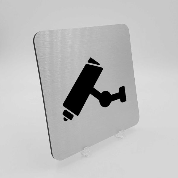 Pictogramme Caméra de Surveillance en alu brossé