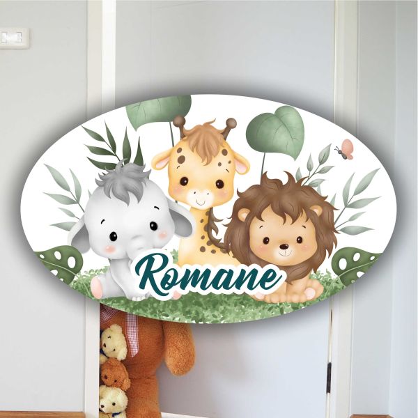Plaque Chambre d'enfant - Les Animaux de la Jungle