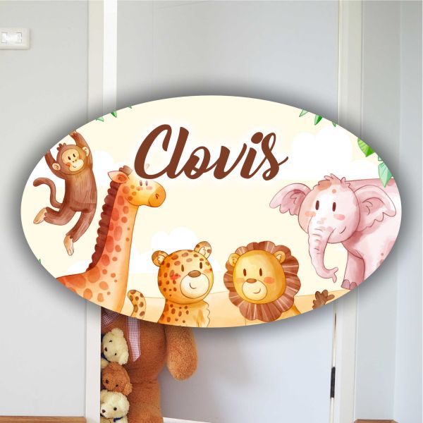Plaque Chambre d'enfant - Animaux de la Jungle