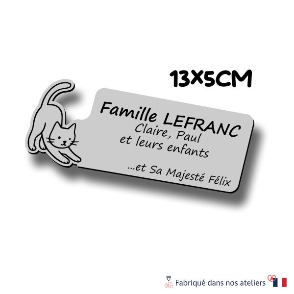 Plaque boite aux lettres Chat Yoga