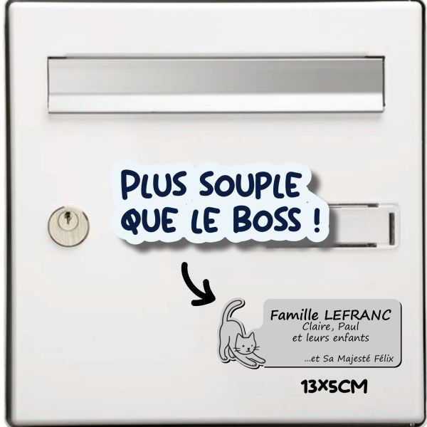 Plaque boite aux lettres Chat Yoga