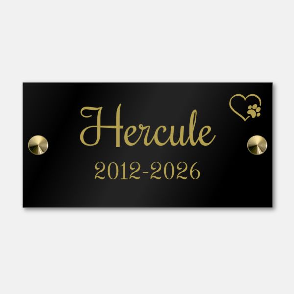 Plaque funéraire chien personnalisable en plexiglas