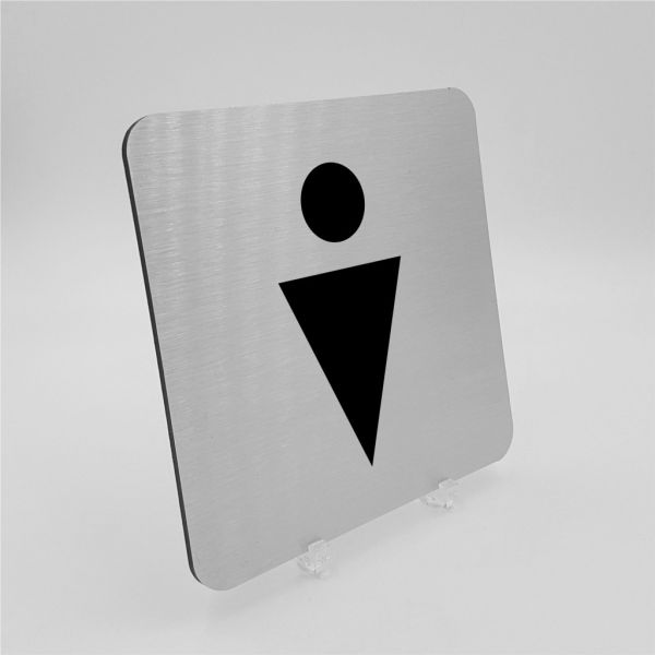 Pictogramme Toilettes Hommes en aluminium brossé