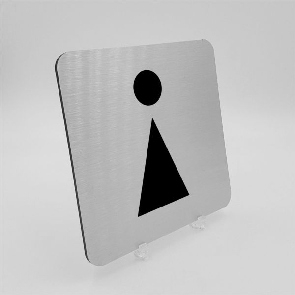 Pictogramme Toilettes Femmes en aluminium brossé
