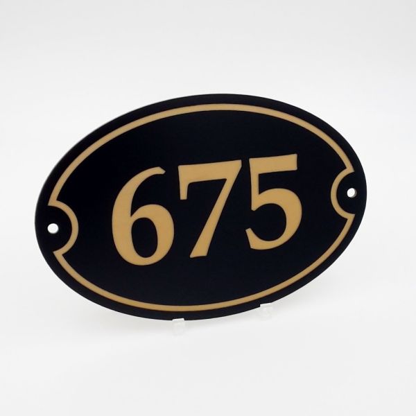 Numéro de maison PVC style rétro oval + visserie