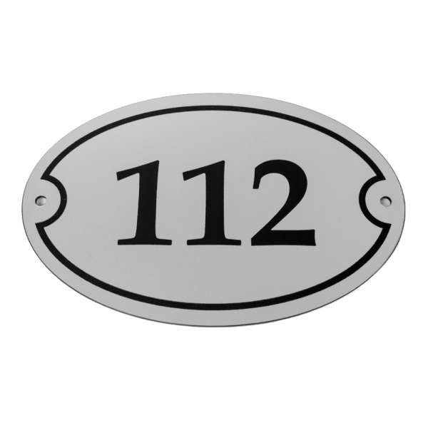 Numéro de maison PVC style rétro oval + visserie