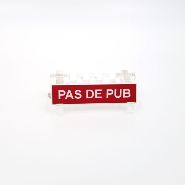 Plaquette Stop Pub marquage laser PAS DE PUB
