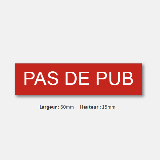 Plaquette Stop Pub marquage laser PAS DE PUB