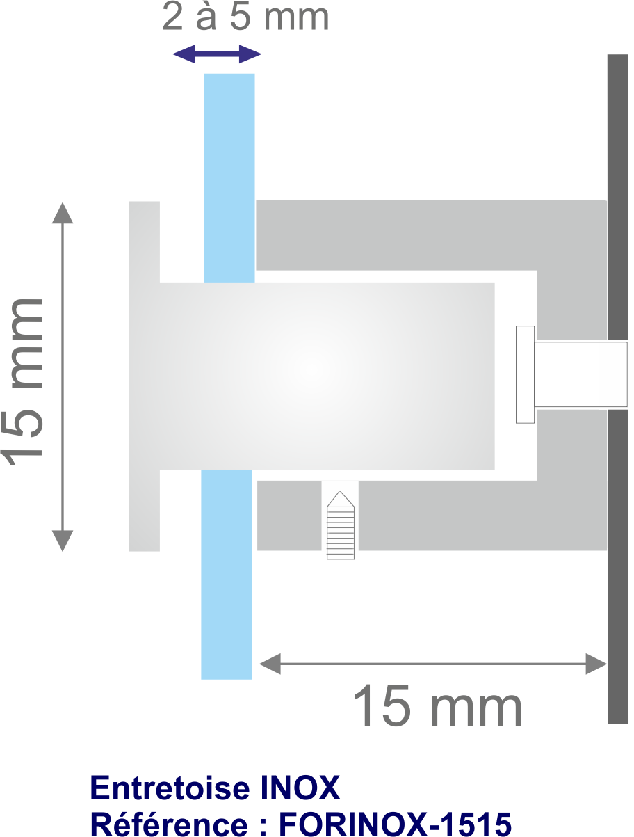 Entretoise inox 15mm